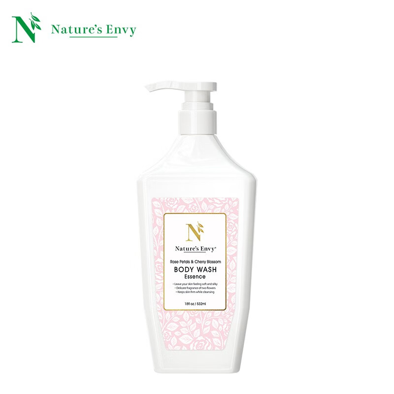 天然之扉玫瑰活力滋养沐浴露532ml 白色