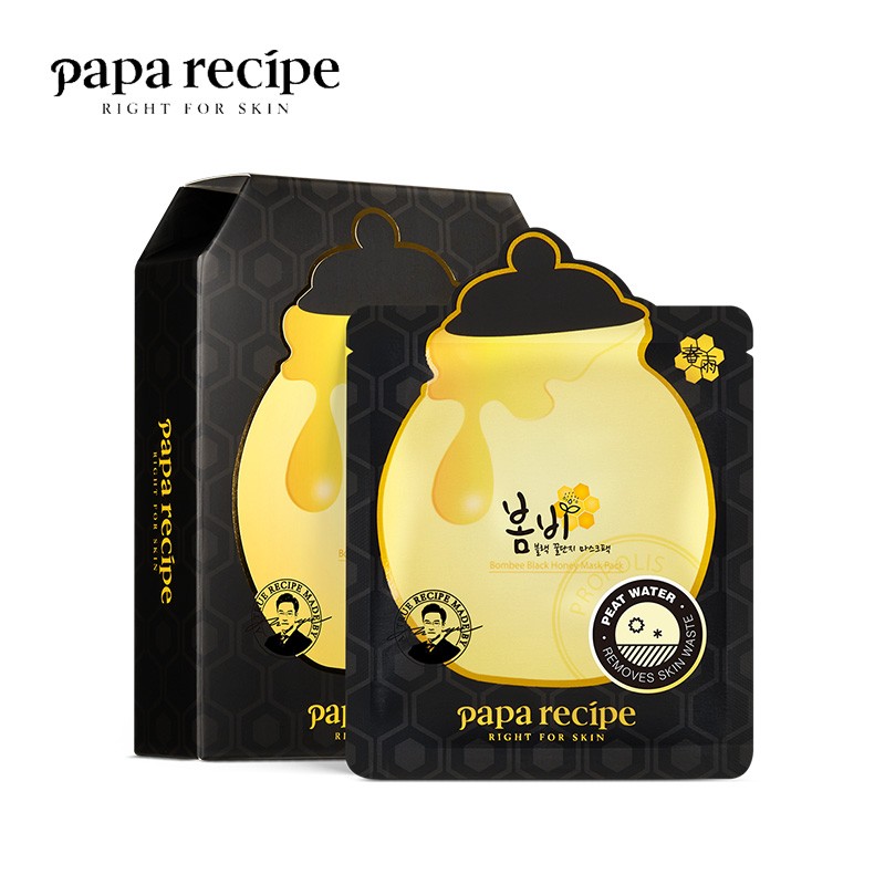 春雨（Papa recipe）黑色麦卢卡蜂胶清洁面膜10片 黑色
