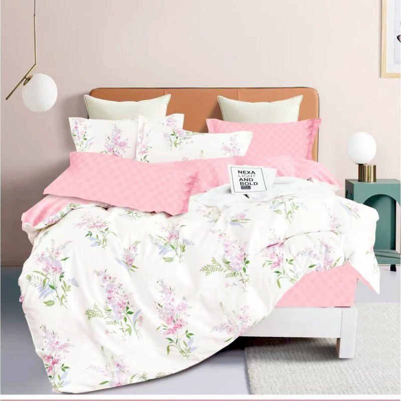 怡莲YL-JT2303纯棉四件套被套床单枕套简约时尚印花四季通用四件套双人床（单位：套） 浅草花阳 200*230CM