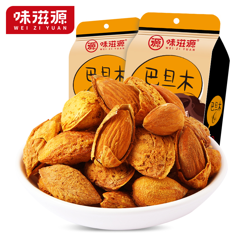 味滋源巴旦木奶油味袋装长寿每日坚果孕妇零食炒货休闲食品干果120g*3 松石绿