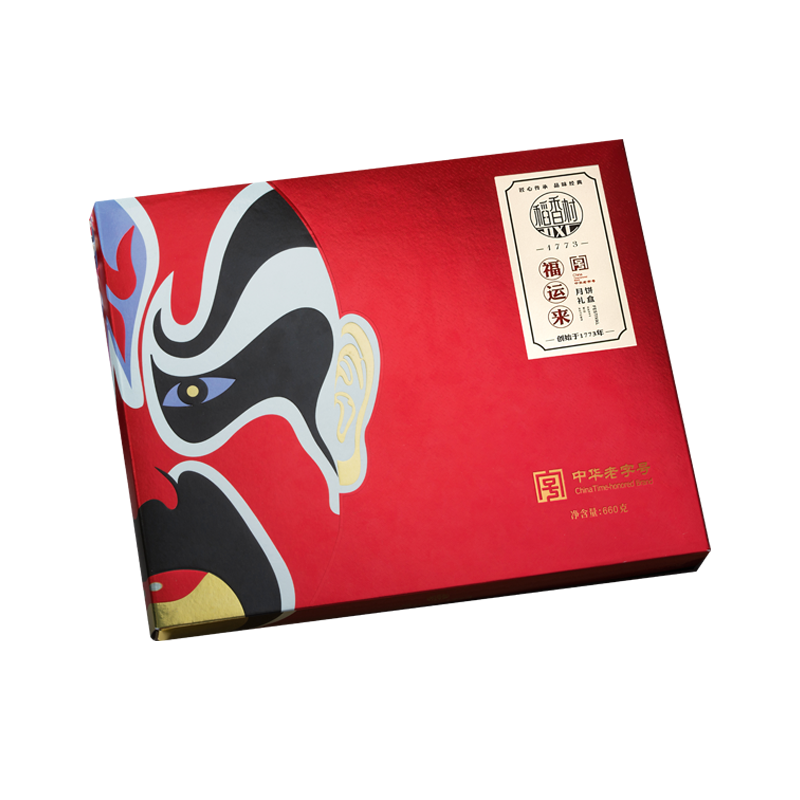 稻香村福运来月饼礼盒23款660g 枫叶色