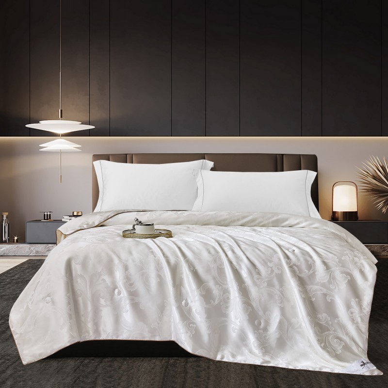 怡莲YL-Z3708臻享蚕丝被夏季空调被天然柞蚕丝被净填充350克200*230CM(单位：床） 白色提花