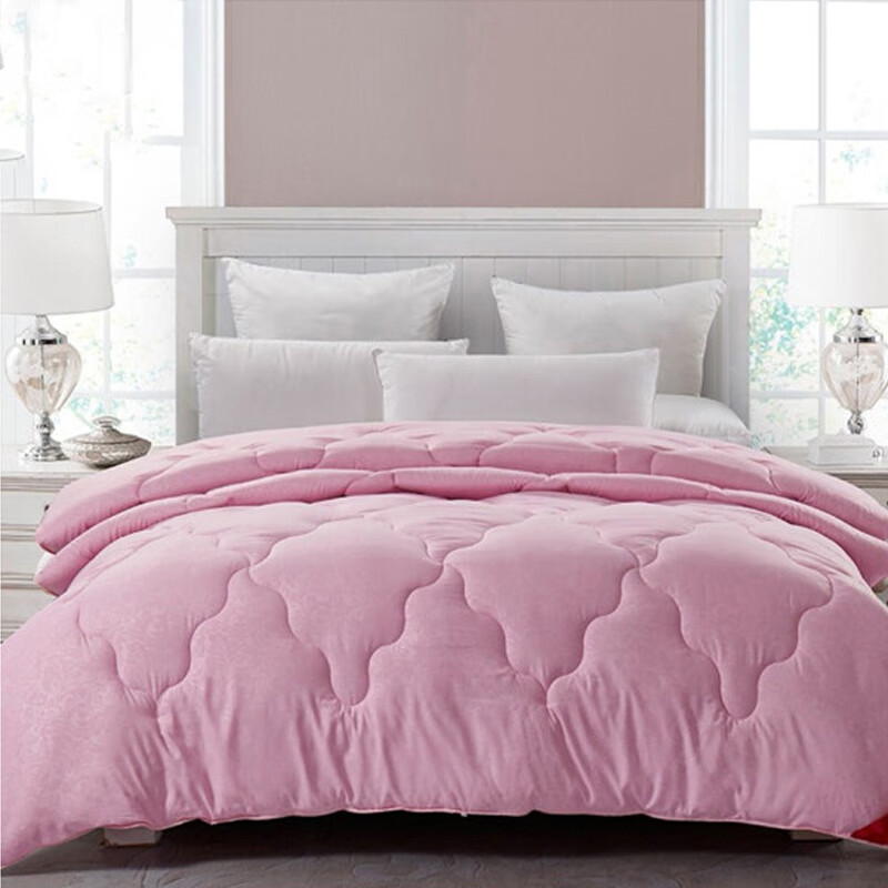 怡莲YL813蚕丝超柔被粉色提花面料春秋被双人床200*230CM净填充2斤（单位：床） 粉红