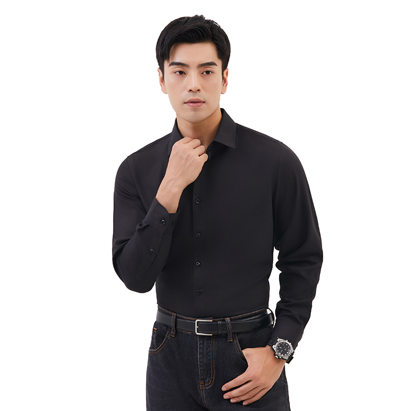 丰讯男士高端羊毛混纺可机洗长袖衬衫FXPS2351（单位：件） 黑色 180