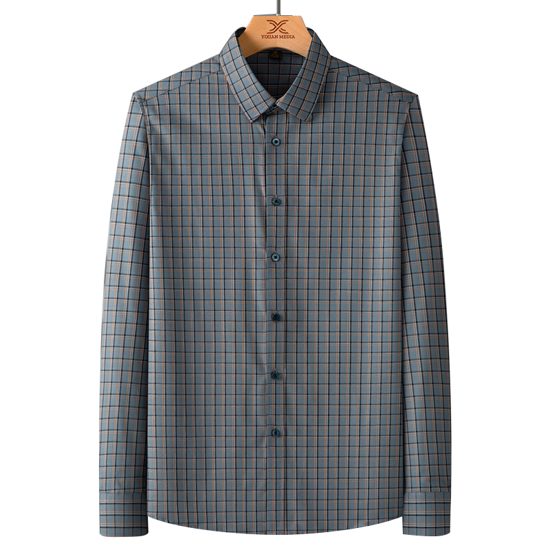 丰讯男士时尚休闲百搭易打理格纹长袖衬衫FXPS2352（单位：件） 灰格 170