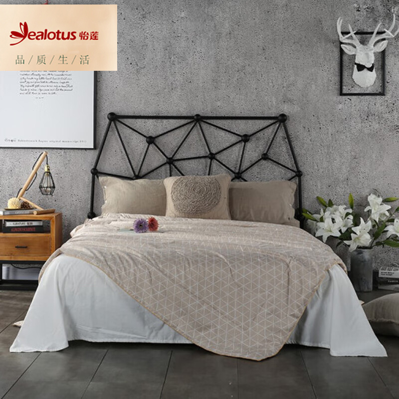 怡莲YL-X815超柔羽丝被丝语咖色格子春秋被保暖透气双人床200*230CM净填充2斤（单位：床） 咖色格子