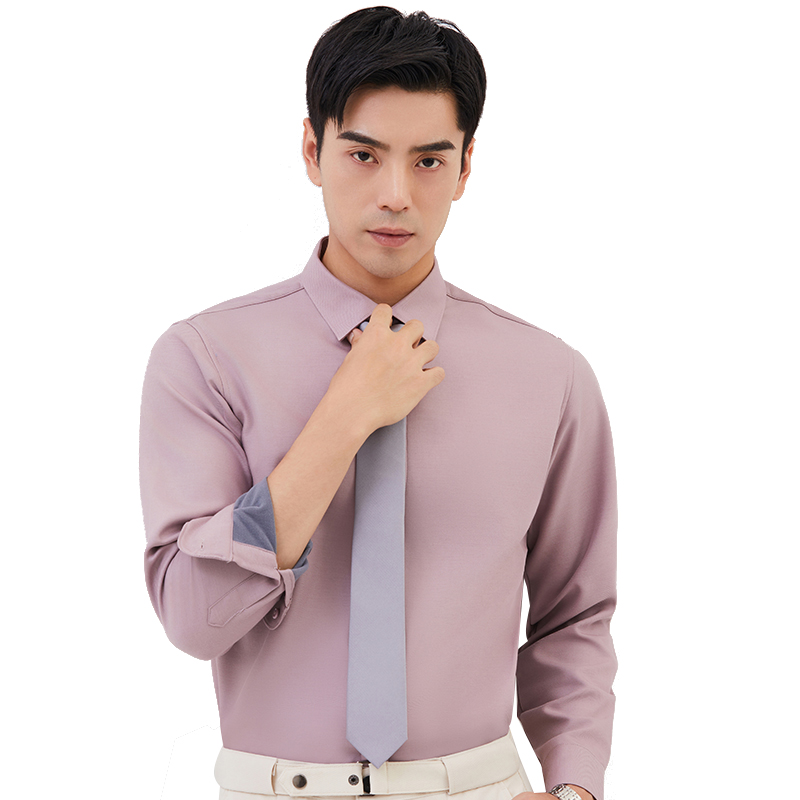 丰讯男士保暖含羊毛商务衬衫免烫舒适衬衫FXPS2361（单位：件） 豆沙粉 185