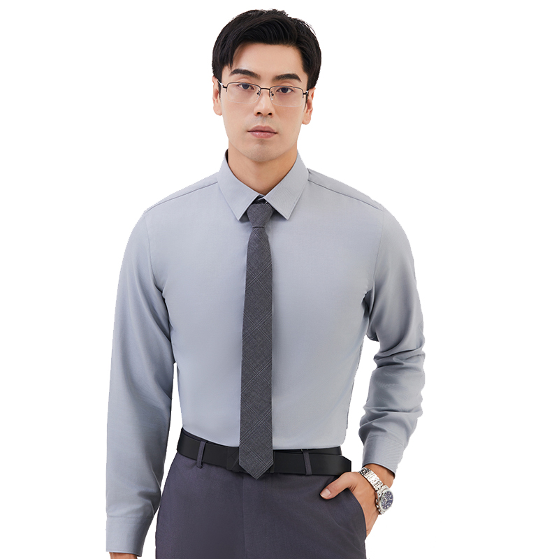 丰讯男士保暖含羊毛商务衬衫免烫舒适衬衫FXPS2361（单位：件） 灰色 170