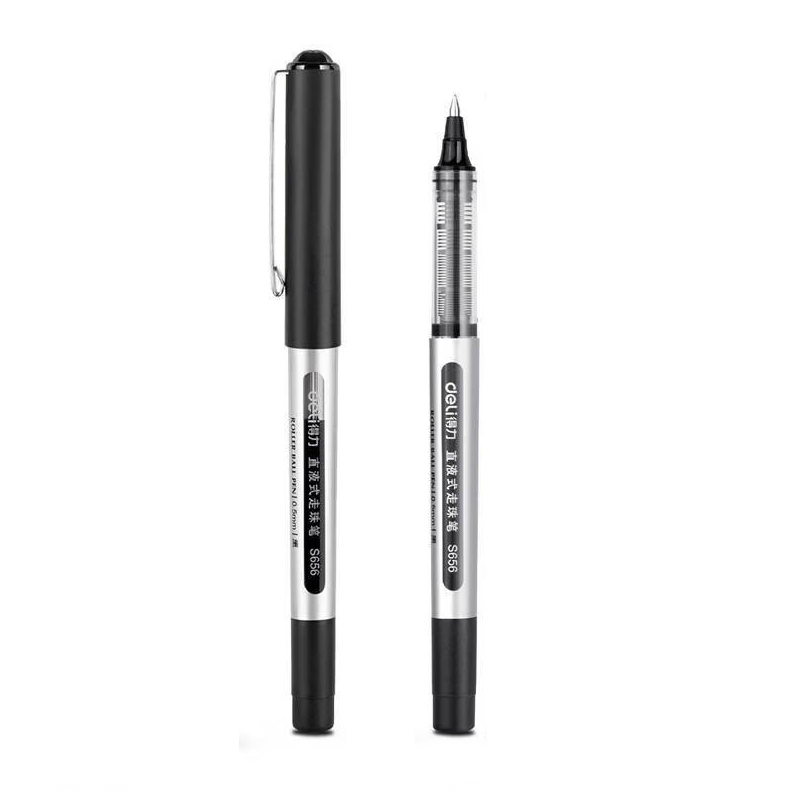 得力S656宝珠笔0.5mm子弹头(黑)1盒12支 黑色