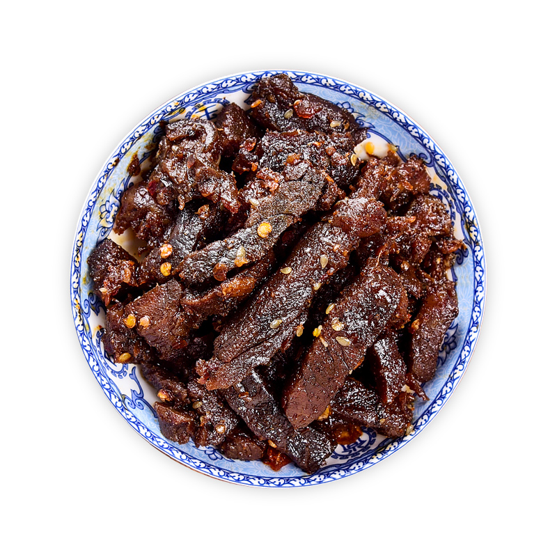 晓姚农夫麻辣牛肉干108g/盒 豆沙色