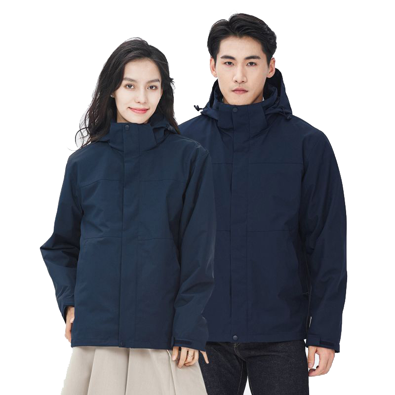 丰讯男女户外冲锋衣拼色三合一可拆卸摇粒绒内胆FXTF230851（单位：件） 男女同款藏蓝 3XL