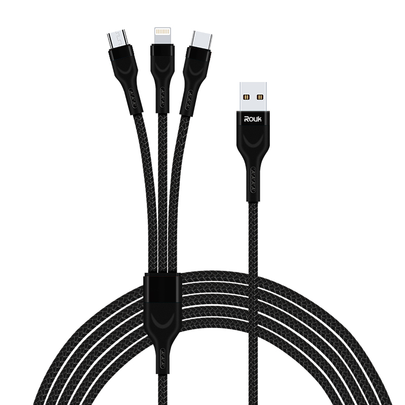 柔刻DC301数据线一拖三黑色（单位：条） 黑色