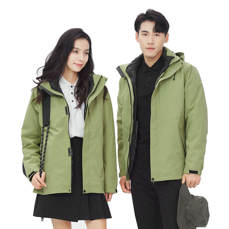 丰讯男女同款三合一秋冬季可拆卸羽绒内胆FXTF230868（单位：件） 男女同款芥末绿 3XL