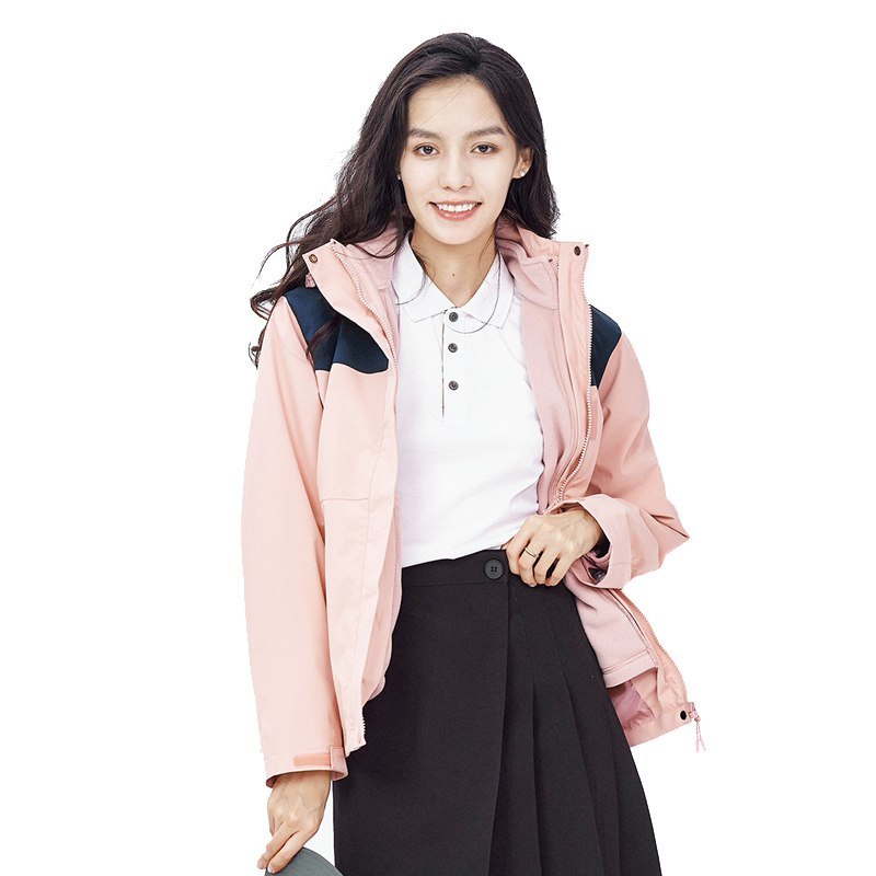 丰讯女式户外冲锋衣三合一可拆卸摇粒绒内胆FXTF230852（单位：件） 女款粉色 4XL