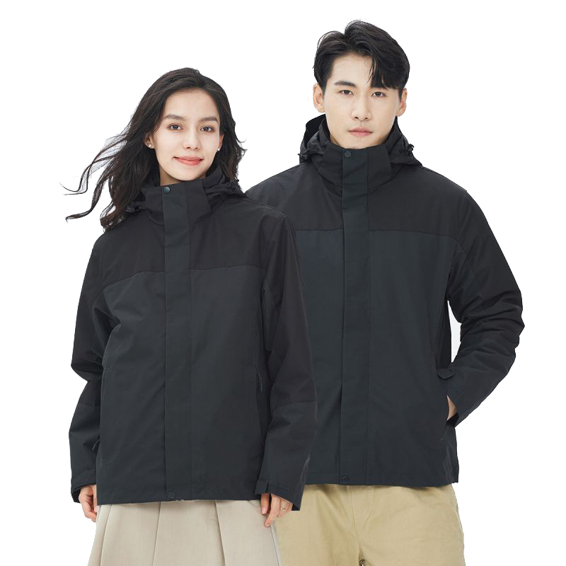 丰讯男女同款户外冲锋衣两件套摇粒绒内胆FXTF230821（单位：件） 男女同款黑灰 3XL