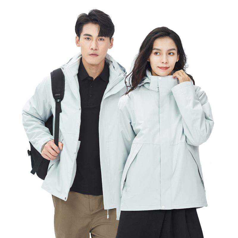 丰讯情侣款冲锋衣保暖外套摇粒绒 三合一可脱卸FXTF230831（单位：件） 男女同款白桦灰 S