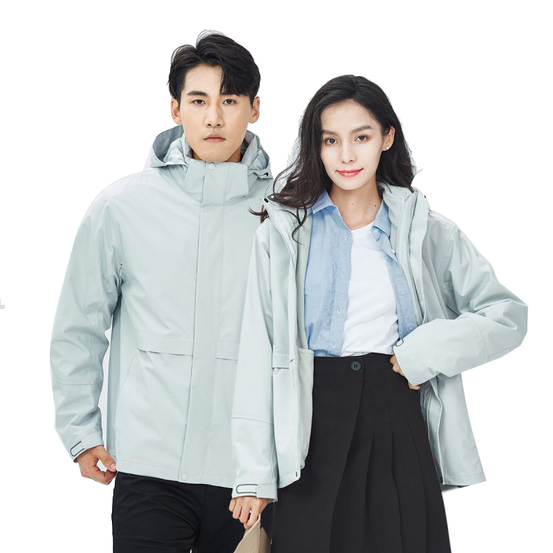 丰讯男女同款三合一可拆卸加绒摇粒绒内胆冲锋衣FXTF230833（单位：件） 男女同款白桦灰 S