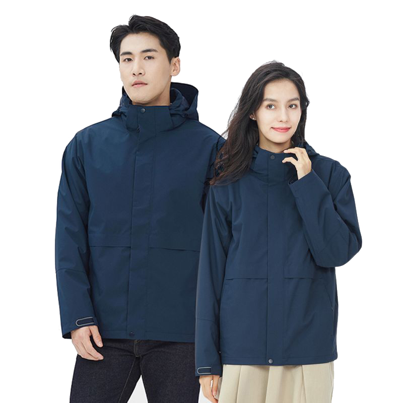 丰讯男女同款三合一可拆卸加绒摇粒绒内胆冲锋衣FXTF230833（单位：件） 男女同款藏蓝 2XL