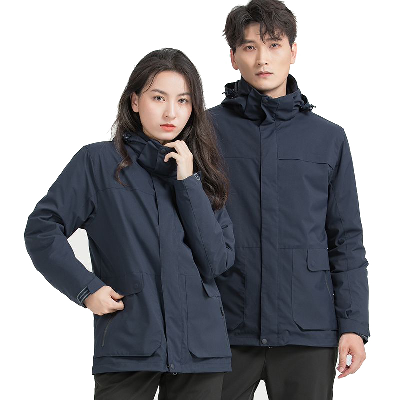 丰讯男女同款羽绒内胆冲锋衣保暖三合一可拆卸FXTF220887（单位：件） 男女同款藏蓝 S