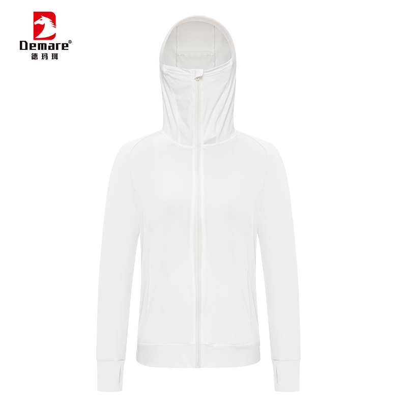 德玛珥DEMARE 防晒衣带帽运动外套【男女同款】DEM-2399 白色 XXL