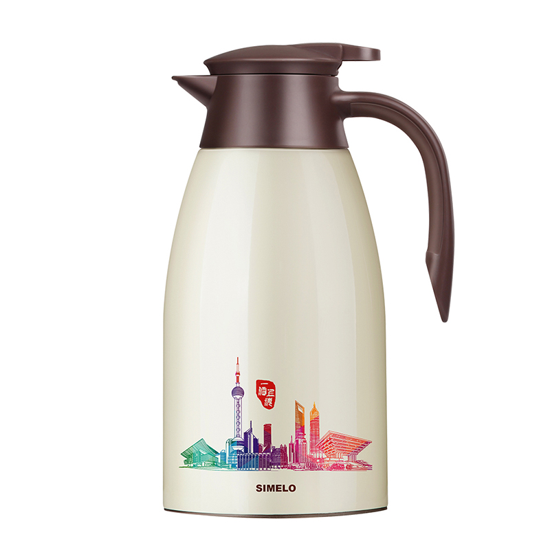 SIMELO印象京都系列迎宾保温壶2000ML(单位：个） 米色（上海纪念版）