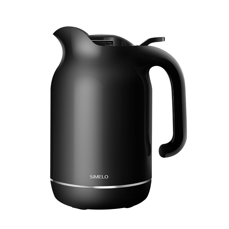 SIMELO印象京都玻璃内胆小欧温度计保温壶1500ML（单位：个） 亮黑