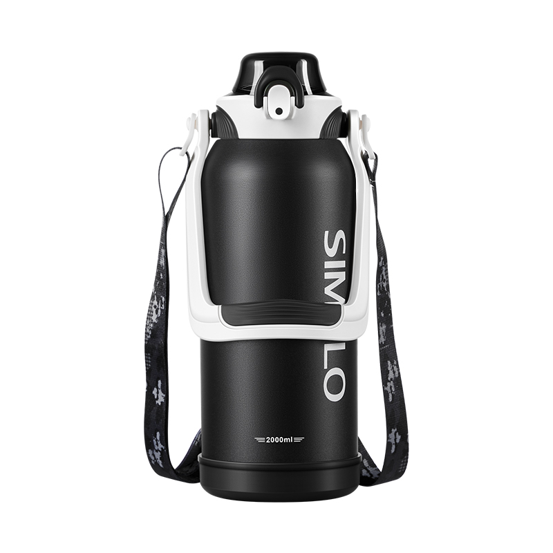 SIMELO印象京都外星人316L大容量直饮吸管保温壶2000ML（单位：个） 太空黑