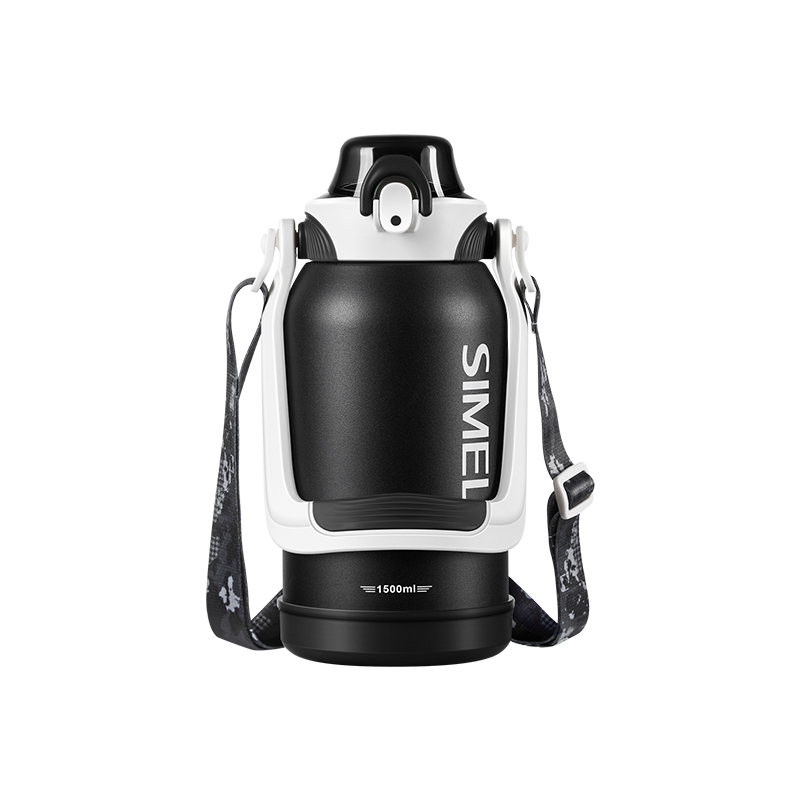 SIMELO印象京都外星人316L大容量直饮吸管保温壶1500ML（单位：个） 太空黑