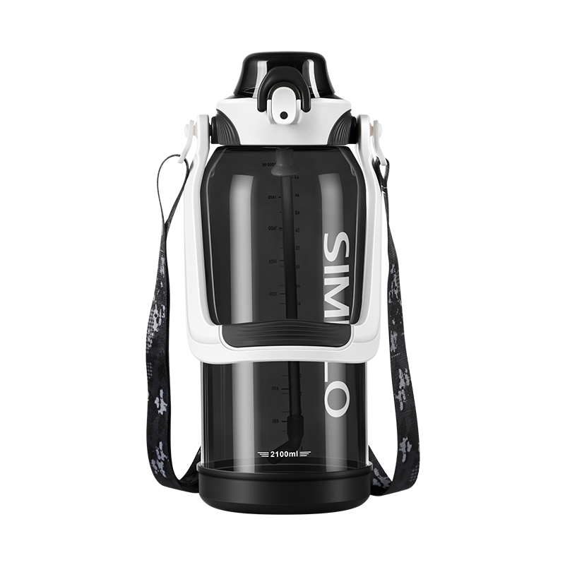 SIMELO印象京都外星人Tritan大容量直饮吸管运动壶2100ML（单位：个） 黑色