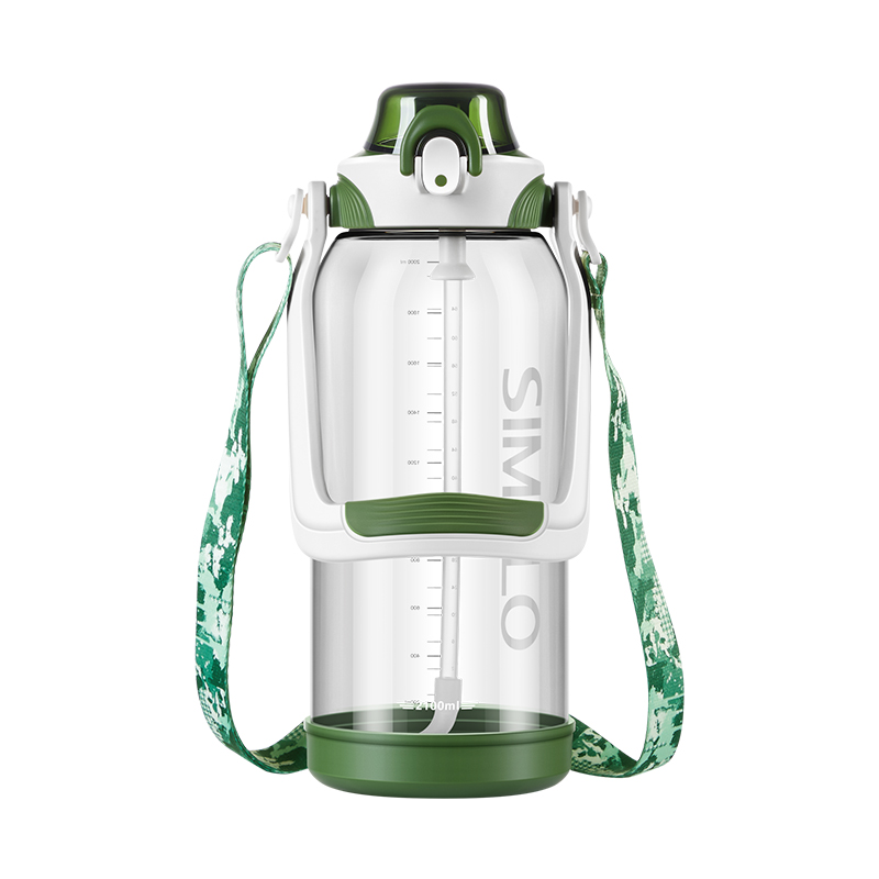 SIMELO印象京都外星人Tritan大容量直饮吸管运动壶2100ML（单位：个） 绿色