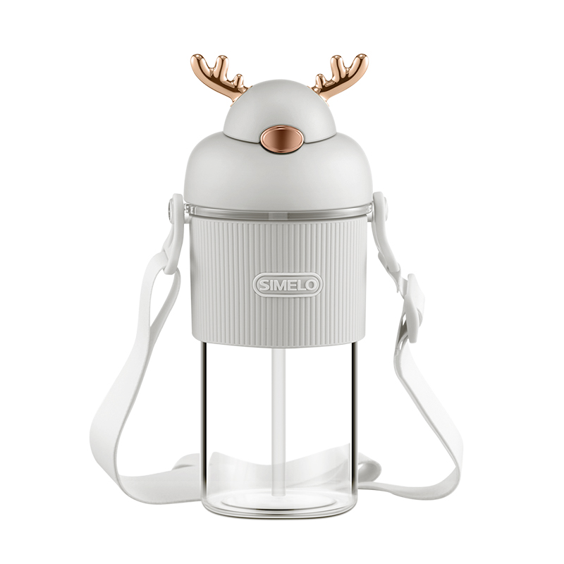 SIMELO印象京都鹿岛鲜活吸管杯450ML（单位：个） 无印白