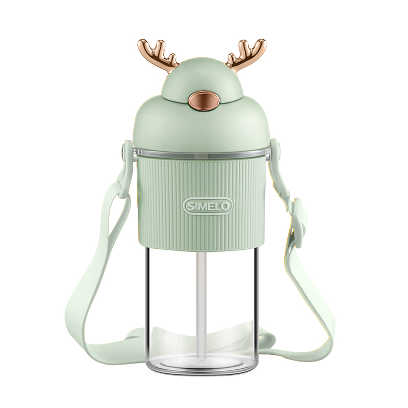 SIMELO印象京都鹿岛鲜活吸管杯450ML（单位：个） 浅杉绿