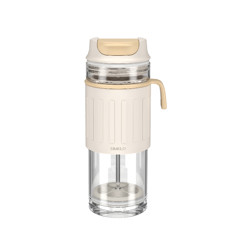 SIMELO北欧旅行玻璃法压咖啡杯450ML（单位：个） 西雅图白