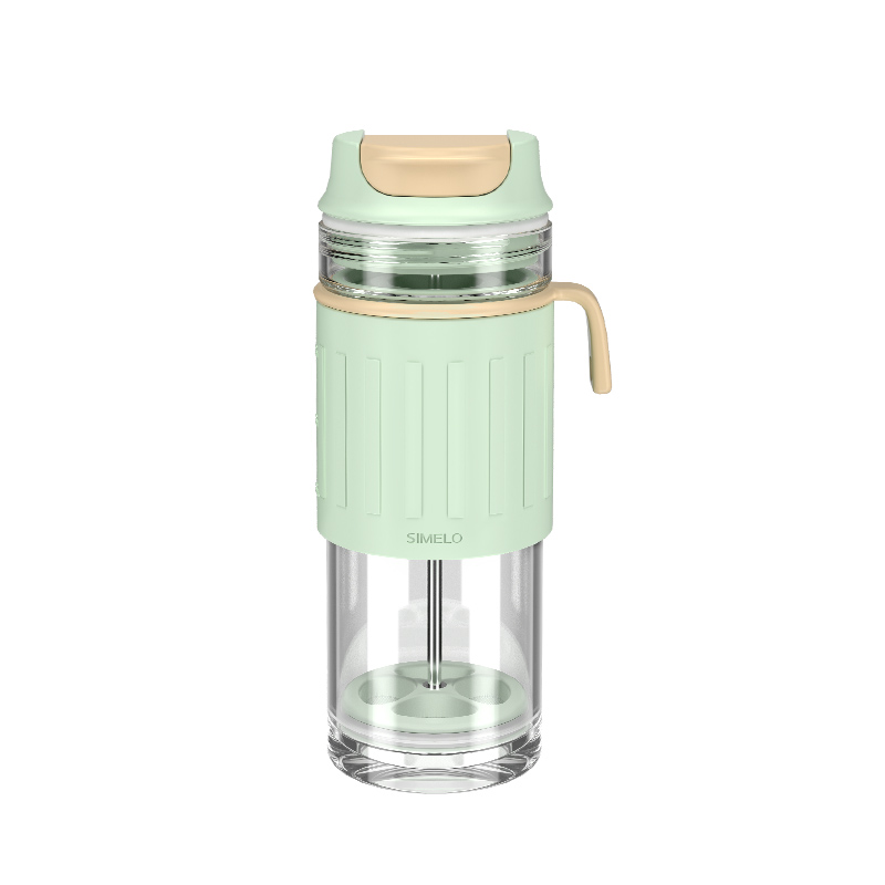SIMELO北欧旅行玻璃法压咖啡杯450ML（单位：个） 抹茶拿铁