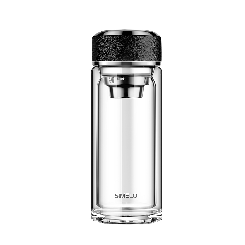 SIMELO施美乐印象京都双层玻璃直身商务杯350ML（单位：个） 黑色