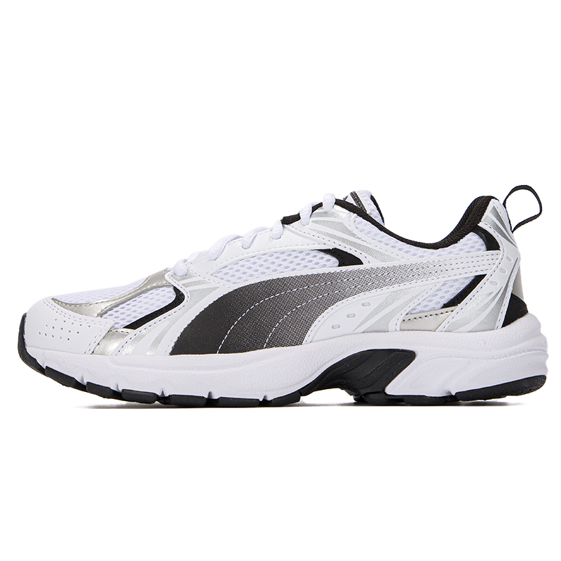 彪马（PUMA）男鞋女鞋 新品舒适透气网面男运动鞋缓震慢跑步鞋旅游低帮休闲鞋 380510-01 白-石灰色-黑色 41