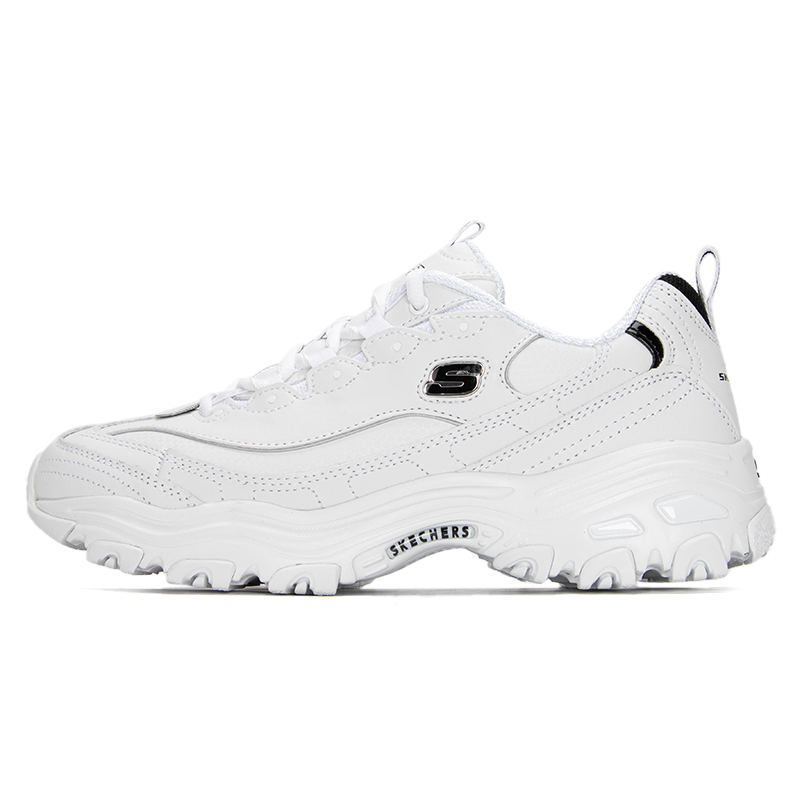 斯凯奇（SKECHERS）男鞋 新款熊猫鞋轻便休闲鞋厚底增高老爹鞋男透气小白鞋 52676-W 白色 39.5