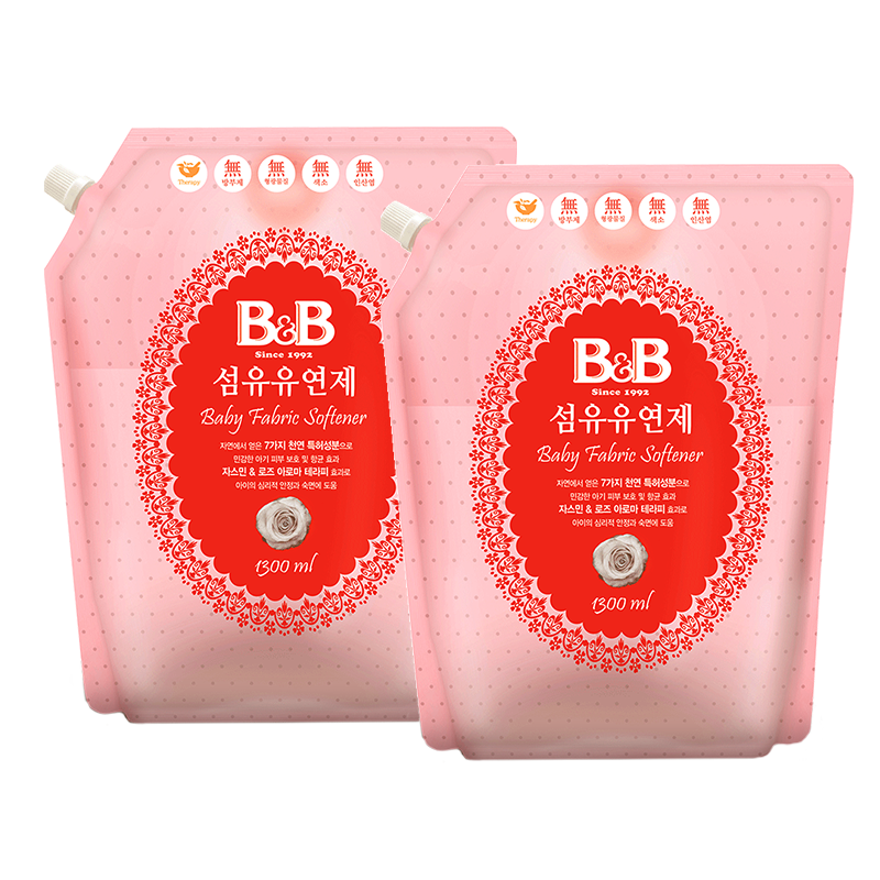 保宁B&BNew 纤维柔顺剂 (柔和香-盖子袋装)NB05-11（2袋）1300ml（单位：袋） 粉色