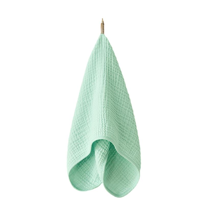 全棉时代四层水洗纱布面巾 34cm&times;76cm  1条装 青色黄色随机 青色