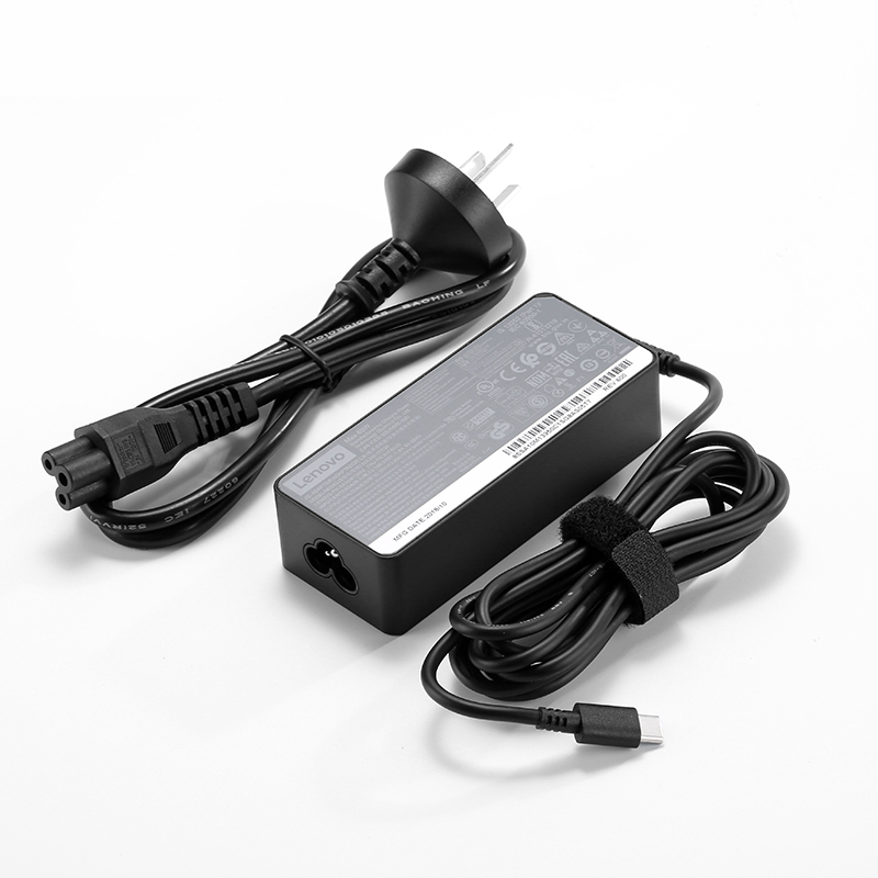 联想原装笔记本充电器USB-C/Type-C电源线适配器电脑充电器 65W 曜石黑