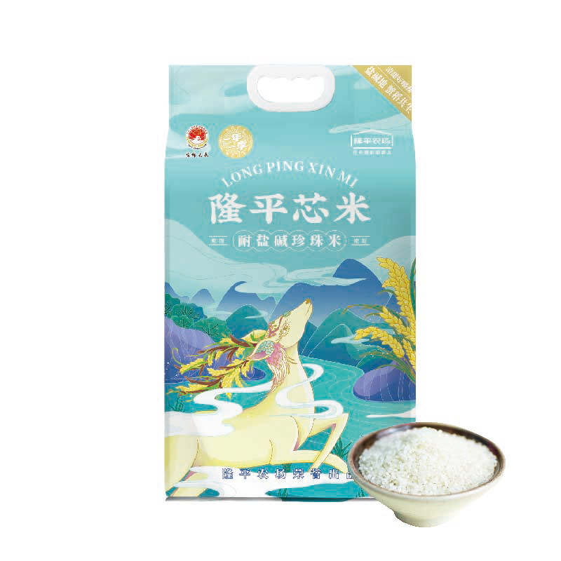 隆平芯米东北大米耐盐碱珍珠米5kg单位：袋 天蓝色