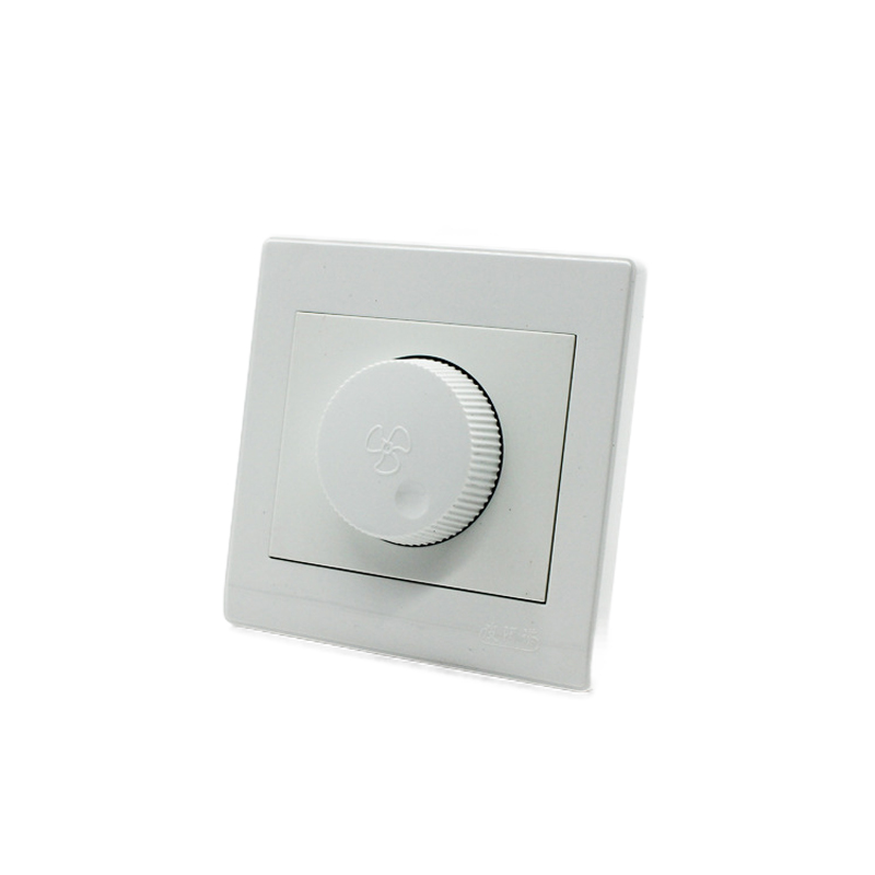 皮阿诺  一位调速开关面板40W  家用86型墙壁风扇吊扇调速器控制开关 雅白色1个 白色