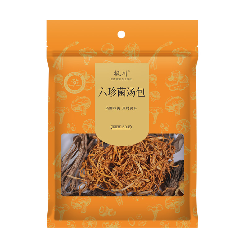 枫川六珍菌汤包50克 拿铁色