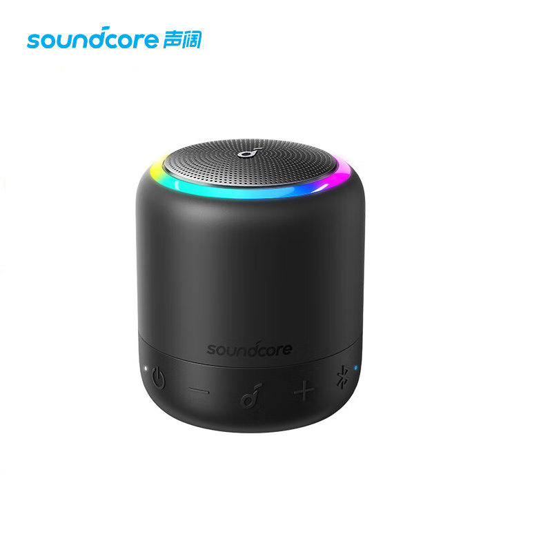 声阔 Soundcore Mini3Pro随行小钢炮户外露营便携式蓝牙音箱低音炮迷你音响IPX7防水 黑色