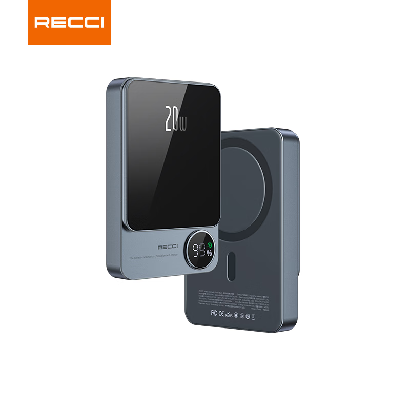 锐思（Recci） RPB-W16移动电源PD20W+15W无充电REP-W15 10000毫安 黑色