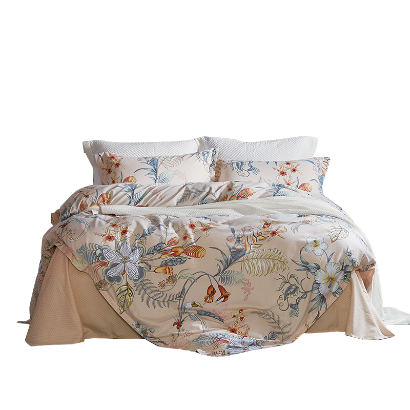 富安娜 713102615床单四件套/鹊舞江南203*229cm 黄色