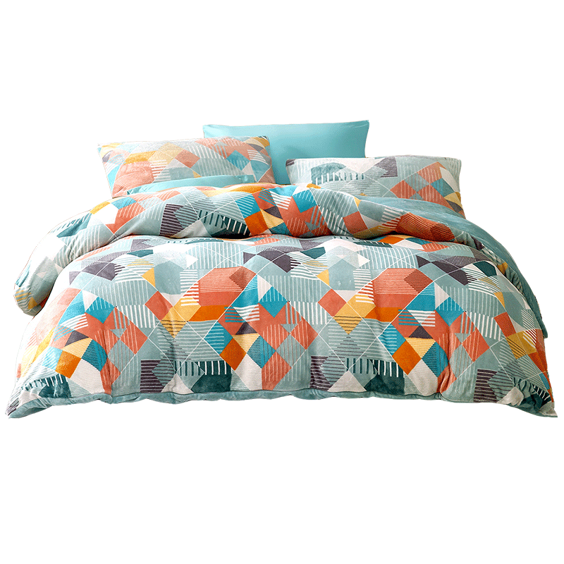 富安娜 713102537牛奶绒四件套/北欧风尚203*229cm 北欧风尚