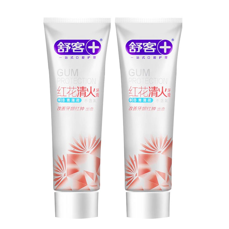 舒客红花清火牙膏120克*2（单位：套） 白色