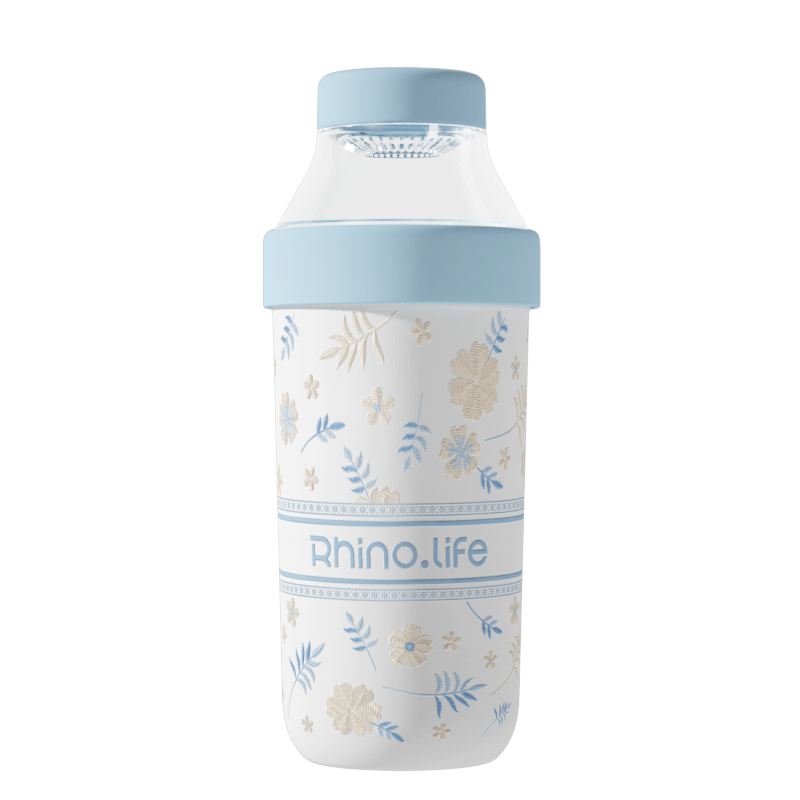 独角犀Rhino.life 元气茶水分离杯陶瓷内胆  单位：个 雪雾蓝