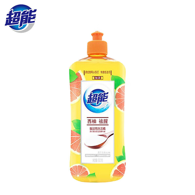 超能 西柚去腥 洗洁精 500g (单位：瓶） 橙色
